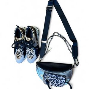 Steve Madden Leopard Sneakers & Crossbody Bag Matching Set Size 8.5